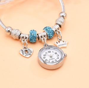 B-1387 Fashion Cute Love Watch Pendant Bracelet for Women Girls