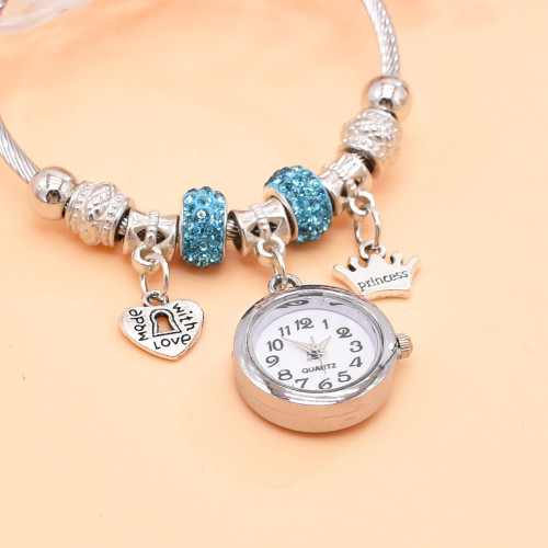 B-1387 Fashion Cute Love Watch Pendant Bracelet for Women Girls