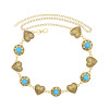 N-8472 2 Styles Vintage Gold Heart Shaped Metal Waist Chains Body Jewelry