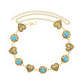 N-8472 2 Styles Vintage Gold Heart Shaped Metal Waist Chains Body Jewelry