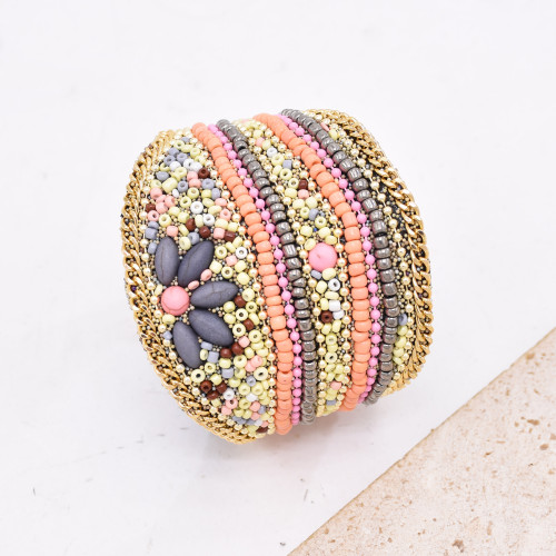 B-1390 Ethnic  Full Cover Rice Beads Women Bracelet Jewelry Accessories