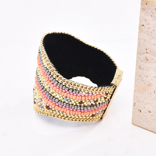 B-1390 Ethnic  Full Cover Rice Beads Women Bracelet Jewelry Accessories