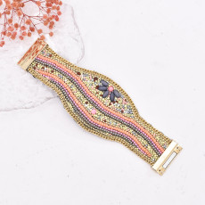 B-1390 Ethnic  Full Cover Rice Beads Women Bracelet Jewelry Accessories