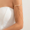 B-1391 Long Tassel Women Arm Bracelet Rhinestones Alloy Open Statement Bracelets