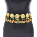 N-8474 Vintage Afghan Gypsy Gold Silver Coin Waist Chain