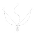 F-1254 Bright silver ethnic women's hair accessory acrylic pendant long tassel headband