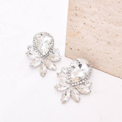 E-6784 Luxurious Full Diamond Crystal Glass Earrings, Goddess Banquet, President's Earrings, Jewelry