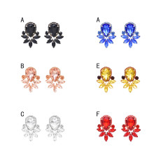 E-6784 Luxurious Full Diamond Crystal Glass Earrings, Goddess Banquet, President's Earrings, Jewelry