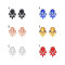 E-6784 Luxurious Full Diamond Crystal Glass Earrings, Goddess Banquet, President's Earrings, Jewelry