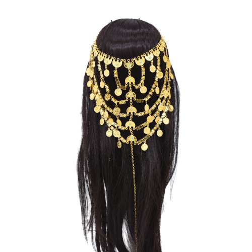 N-8478 3 Types Golden Sequin Long Chain Tassel Headpieces Hair Accessories