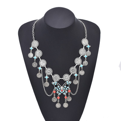 N-8480 Vintage Ethnic Colorful Beads Butterfly Necklace for Women Jewelry Accessories