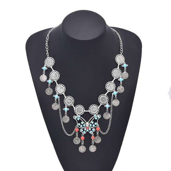 N-8480 Vintage Ethnic Colorful Beads Butterfly Necklace for Women Jewelry Accessories