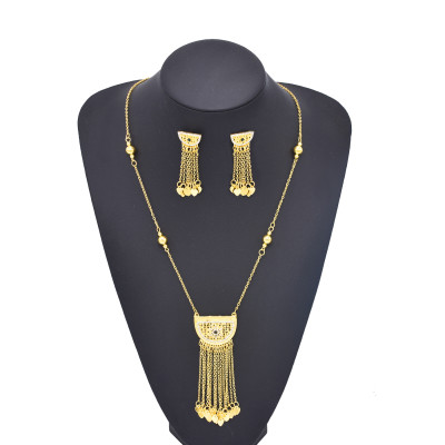 N-8481 Women Jewelry Sets Alloy Tassel Drop Earrings + Chains Necklace 2 PC Sets