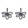 E-6785 Acrylic handmade bead pearl earrings woven with simple crystal five leaf flower earrings for women
