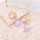 E-6787 Purple Crystal Flower Spherical Pendant Earrings for Women