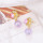 E-6787 Purple Crystal Flower Spherical Pendant Earrings for Women