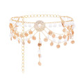 N-8486 New European and American sexy body accessories body chain coin flower water droplet multi-layer tassel waist chain for women