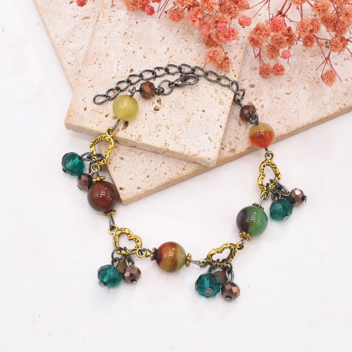 B-1935 Ethnic Vintage Crystal Stone Bracelet for Women Bangle Jewelry Accessories