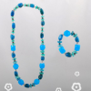 Vintage Style Fashion Colorful Acrylic Beads Bracelet Necklace Set N-0150
