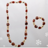 Vintage Style Fashion Colorful Acrylic Beads Bracelet Necklace Set N-0150
