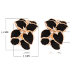 E-2111 New Korean  Style Pure Delicate Rhinestone Gardenia  Alloy Enamel Stud Earrings