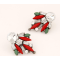 E-3276 Bohemia Style gun black plated white crystal acrylic flower stud earrings gift for lover turkish Jelwelry wholesale