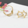 R-1163 2015 Korea fashion retro gold silver plated flower leaf leaves rhinestone crystal joint finger punk Ring set jewelry for women 3pcs/set
