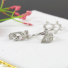 R-1163 2015 Korea fashion retro gold silver plated flower leaf leaves rhinestone crystal joint finger punk Ring set jewelry for women 3pcs/set