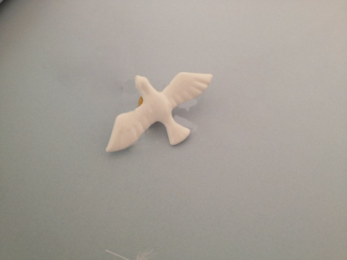 P-0136  New arrival exaggerated cute white paint peace dove metal pigeon brooch bird Collar Pin Brooch