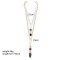 N-5716 New European Fashion Popular Multilayer Gold Plated Nature Stone Pendant  Long Chain Necklace