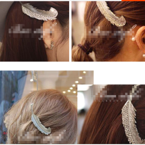 New Fashion European Popular Retro Carving Big Leaves Crystal Hair Clip Hair Accessory