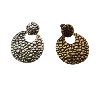 E-4033 Elegant Gold Sliver Round Circle Drop Earrings Women Lady Jewelry