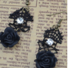 E-4057 2 Style Bohemian Vintage Brpnze Drop Earrings Diamante Flower Hook Dangle Earring Women Jewelry