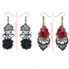 E-4057 2 Style Bohemian Vintage Brpnze Drop Earrings Diamante Flower Hook Dangle Earring Women Jewelry