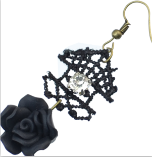E-4057 2 Style Bohemian Vintage Brpnze Drop Earrings Diamante Flower Hook Dangle Earring Women Jewelry
