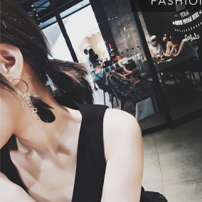 E-4060 2 Style Fashion Women Jewelry Drop Dangle Diamante Star Pendant Feather Charm Earring