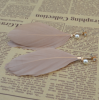 E-4072 2 Colors Bohemian Gold Earring Feather Tassel Chain Dangle Long Earrings for Women Jewelry