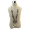 N-6765 4 Colors Bohemian Silver Fashion Necklaces Inlay Natural Turquoise Pendant Necklace Earrings Bracelet For Women Jewelry Set