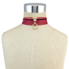 N-6769 3Pcs/Set Punk Gold Plated Chain Gothic Sexy Choker Tower Charm Fabric Collar Necklace Women Jewelry