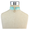 N-6769 3Pcs/Set Punk Gold Plated Chain Gothic Sexy Choker Tower Charm Fabric Collar Necklace Women Jewelry