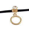 N-6769 3Pcs/Set Punk Gold Plated Chain Gothic Sexy Choker Tower Charm Fabric Collar Necklace Women Jewelry