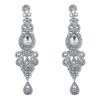 E-3421 New Luxury Purple Black Crystal Silver Plated Bridal Earrings Imitation Gemstone Jewelry Long Earrings for Women