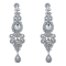 E-3421 New Luxury Purple Black Crystal Silver Plated Bridal Earrings Imitation Gemstone Jewelry Long Earrings for Women
