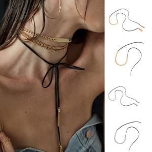 N-6798 Fashion Necklaces Velvet Leather Choker Clavicle Sexy Tassel  Necklaces For Women Jewelry