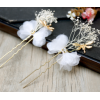 F-0406 3Pcs/1Set Fashion Women Hair Clasp Feather Alloy Chopstick Hair Stick Accessories Hairpin for Women Jewelry