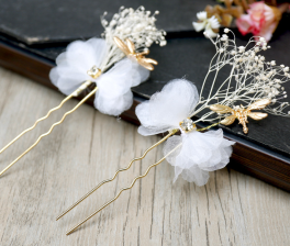 F-0406 3Pcs/1Set Fashion Women Hair Clasp Feather Alloy Chopstick Hair Stick Accessories Hairpin for Women Jewelry