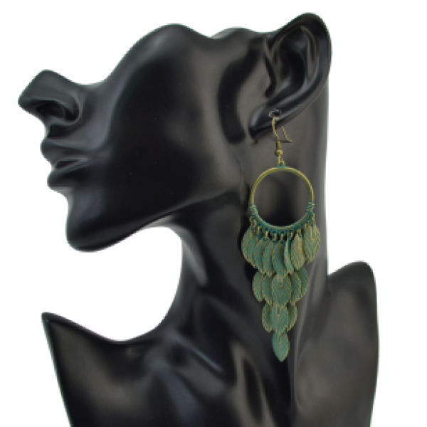 E-4101 New Arrival Leaf Bronze Plated Dangle Drop Earrings For Women Jewelry