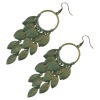E-4101 New Arrival Leaf Bronze Plated Dangle Drop Earrings For Women Jewelry