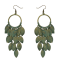 E-4101 New Arrival Leaf Bronze Plated Dangle Drop Earrings For Women Jewelry