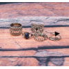 R-1449 7Pcs/Set Fashion Gypsy Vintage Silver Plated Turquoise Finger Ring Kncukle Rings For Women Jewelry